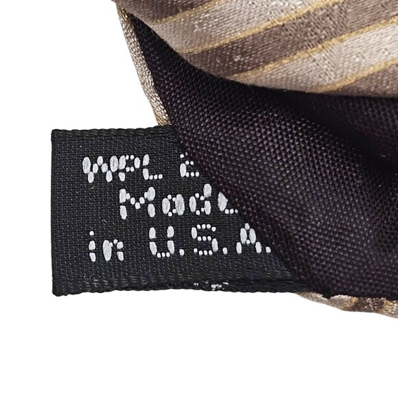 Gianfranco Ruffini Mens Necktie Italy Silk Geometric Pattern Beige Black Vintage - Picture 4 of 7